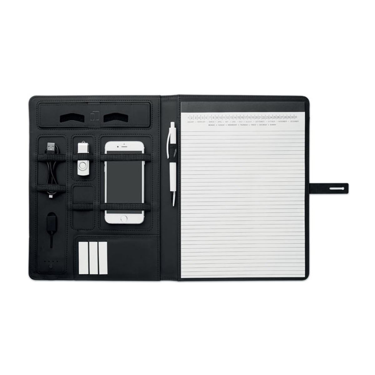 Blocco A4 in lino PU con chiusura con ricarica wireless SMARTFOLDER